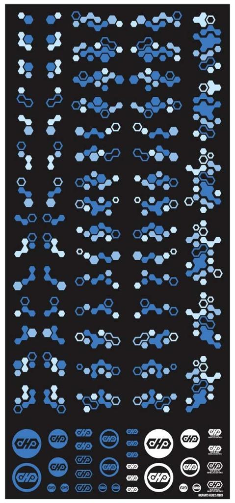 HiQ Parts Hex Camouflage Decal 2 Blue for Plastic Models (1 Decal) (HEXC2-BLU)