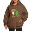 Ladies' Christmas Style Printed Hoodie With Wool And Pockets For Women