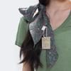 Artistic wear, Korean literary and artistic small silk scarves, ramie neck protectors, decorative floral head scarves, wide streamer tied silk scarves