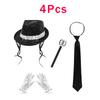 Michael Jackson Cosplay Accessories Set 80s Retro Disco Party Performance Kit With Sequin Hat Gloves Sunglasses Halloween Suit