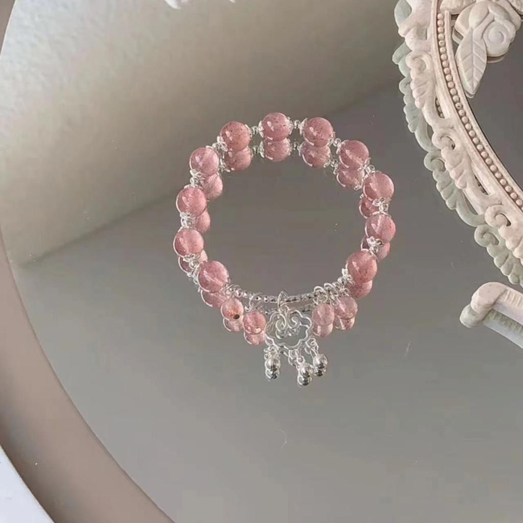 Xiaohonghu ame trawber weet butterfly bracelet premium couple bracelet peach bloom girlfriend moonlight gift