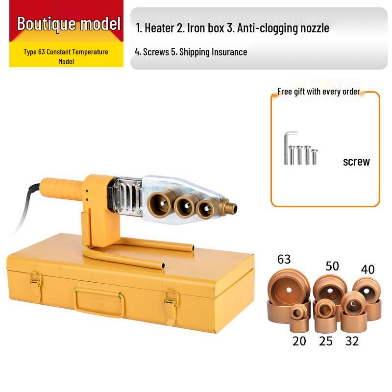 PPR 20-63mm Hot Melt Pipe Welder with Non-Stick Die Head for Plumbing and Engineering