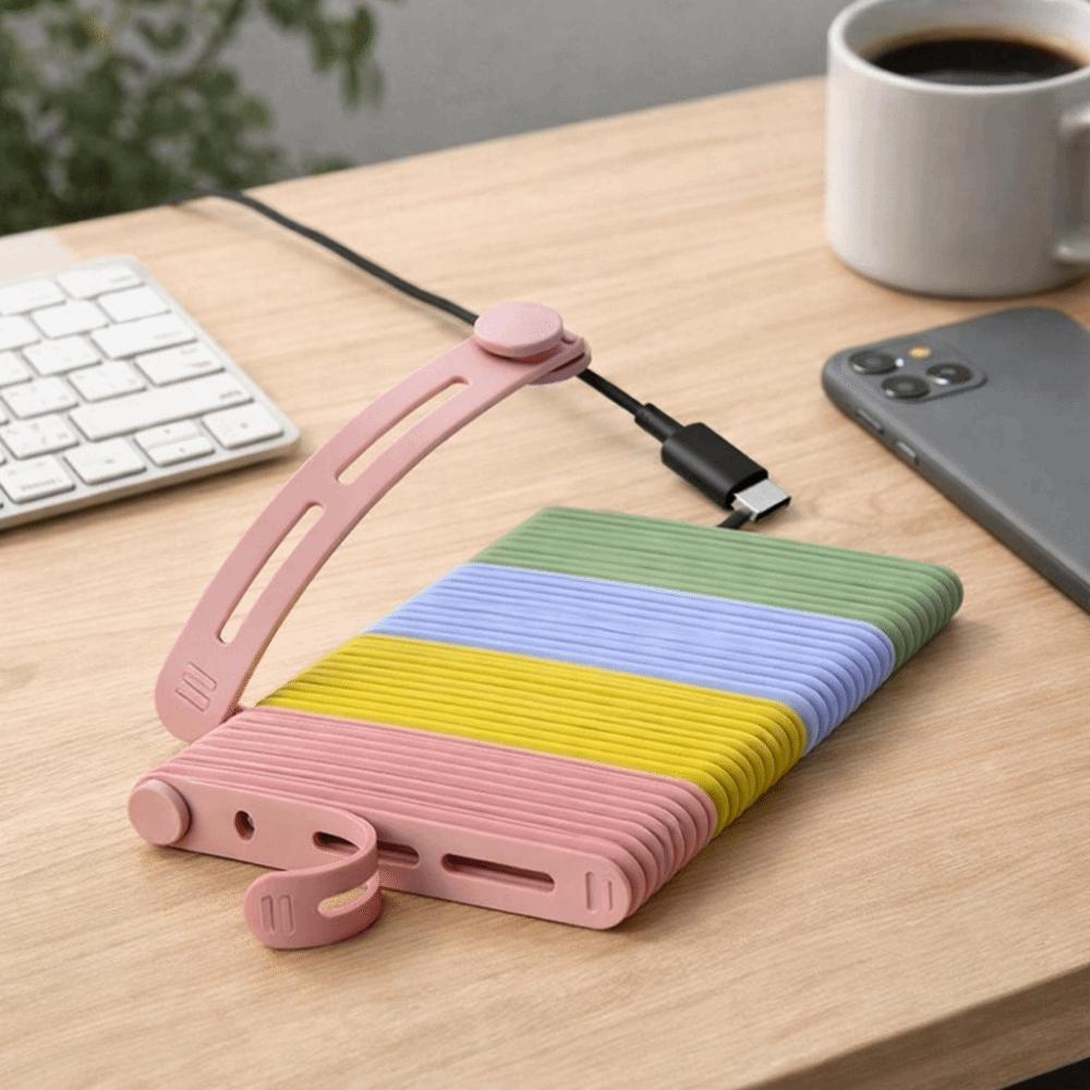 35Pcs Silicone Silicone Cables Ties Reusable Buckle Design Cord Cable Organizer Flexible Ties 7 Mixed Colors Cable Tie Clip