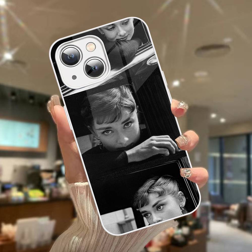 Actress A-Audrey H-Hepburn For IPhone 14 13 12 Mini 11 Pro XS Max X XR 14 Plus Tempered Glass Cover