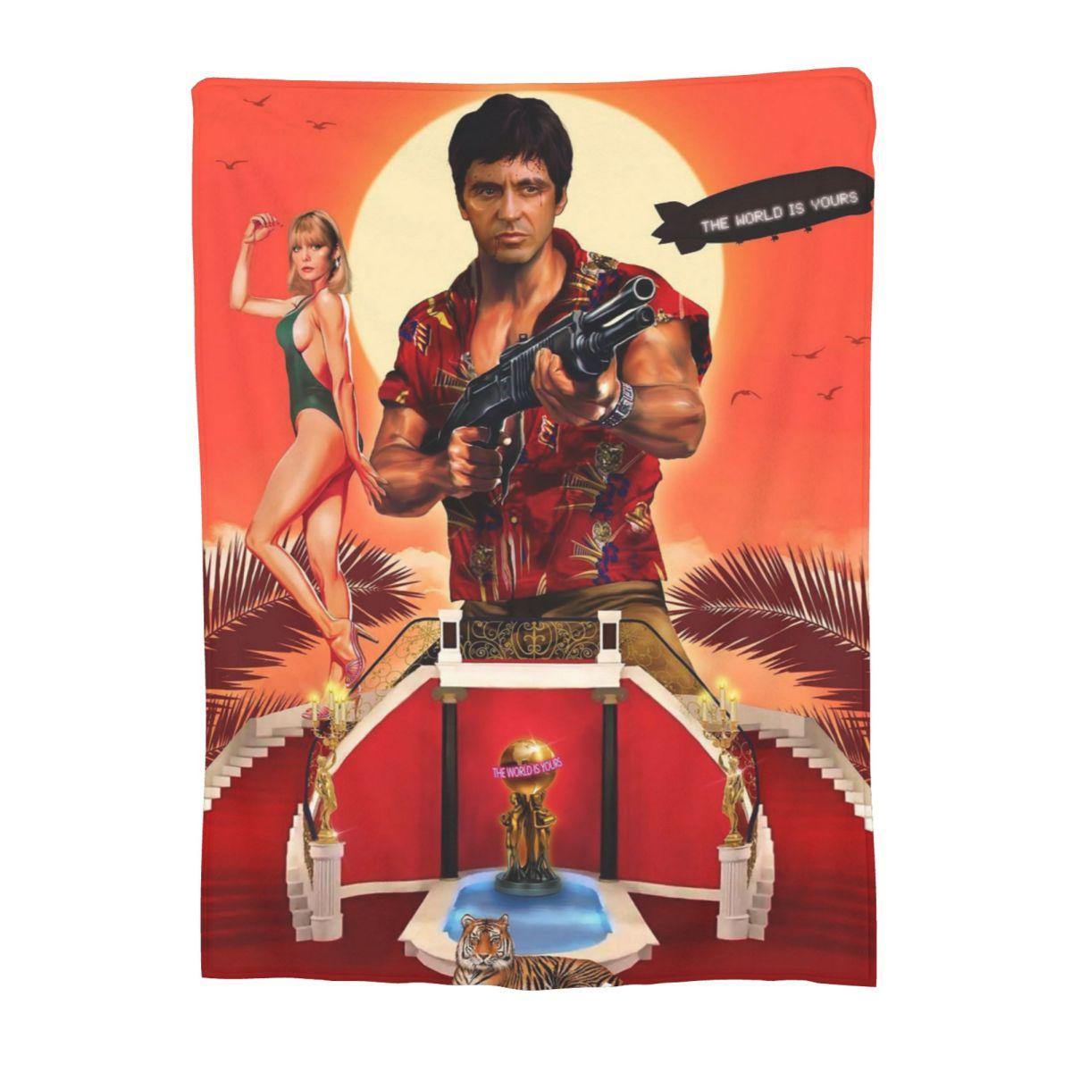 

Scarface Tony Movie Blanket Soft Warm Flannel Throw Blanket Bedspread for Bed Living room Picnic Travel Home Couch 80x120cm