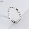 New Arrival Simple Twisted Woven 925 Sterling Silver Jewelry Retro Thai Silver Small Twisted Popular Opening Rings TYB486