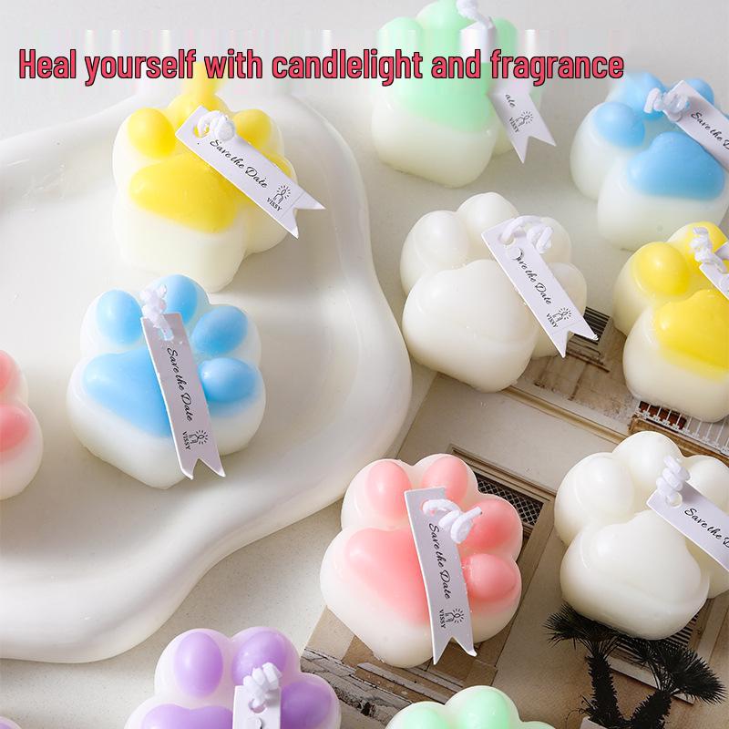 Cute Kitten Paw Scented Candle: Creative Home Decor & Photo Prop