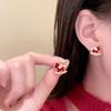 K Real Gold Electroplated Zircon Pony Necklace Earrings New Chinese Natal Year Jewelry Set Light Luxury Temperament Jewelry