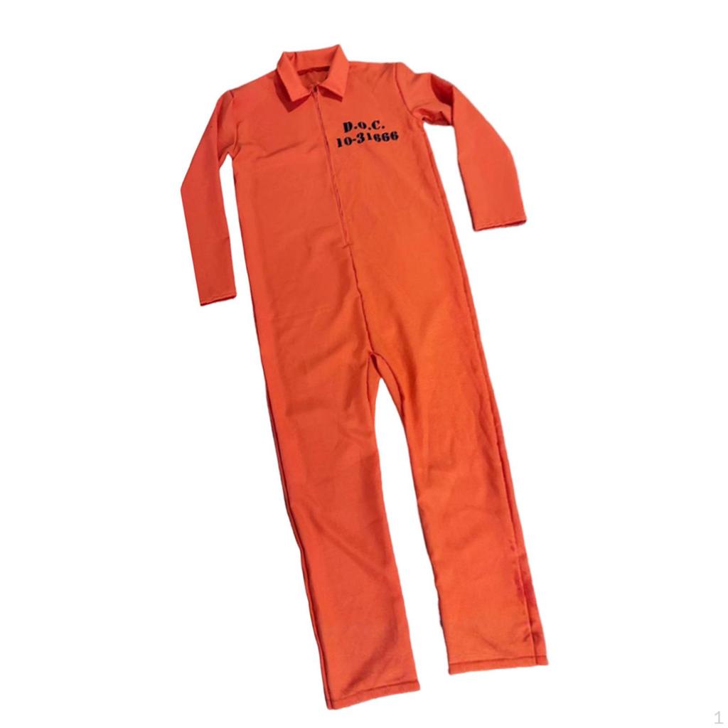 Costume Halloween Role Play Wear Comfortable Prison Jumpsuit Uniform for Birthday