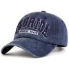 1Piece Unisex Florida Letter Embroidery Stitched Stitching Wash Baseball Cap Outdoor Adjustable Sunscreen Leisure Hat Spring Autumn Travel Vacation