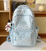 Schoolbag Korean Version Backpack for Women Ins Small Fresh Schoolbag High Junior High School College Student Large Capacity Simple Casual Backpack