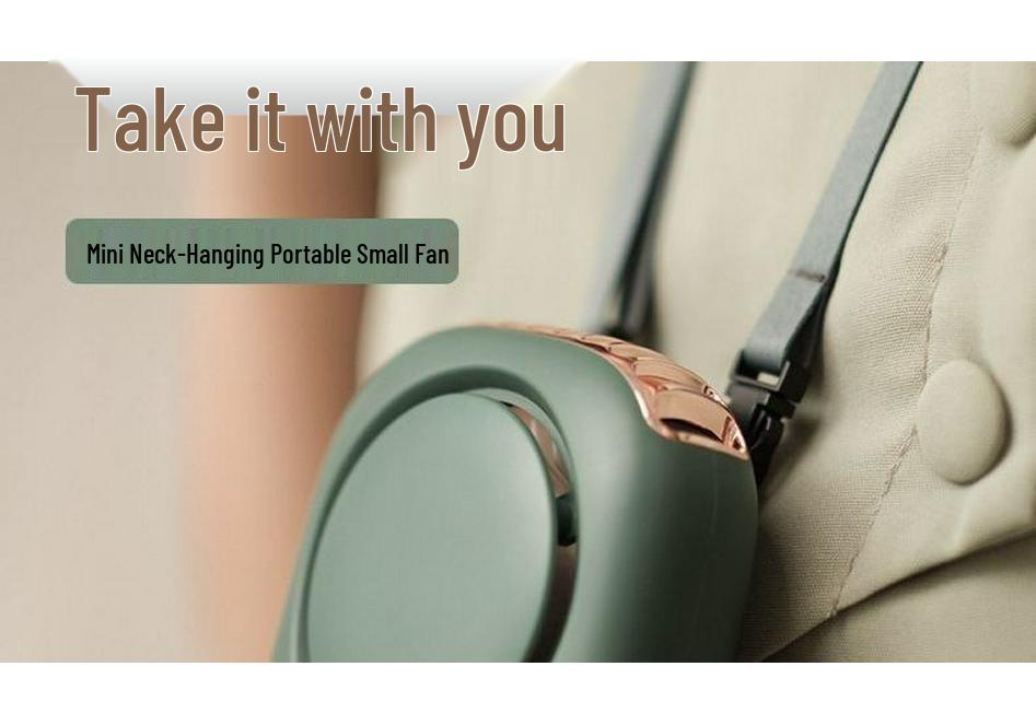 Ultra-Portable Neck-Hanging Mini Fan with Strong Wind for Summer Cooling