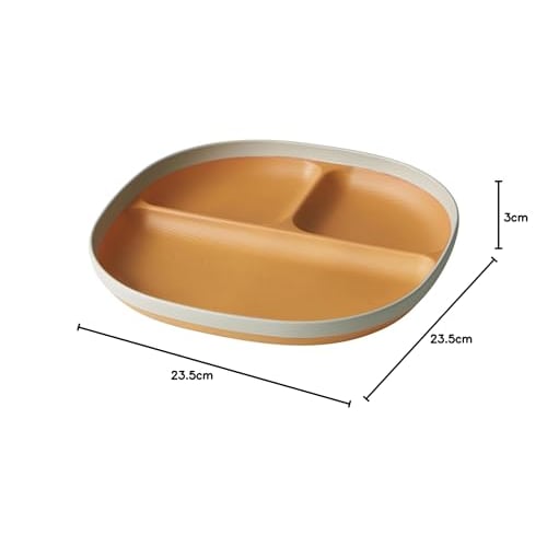 Break-resistant Lunch Plate, Approximately 24cm, Divided, Dishwasher and Microwave Safe, MUSUBI, Natural White, Made In Japan