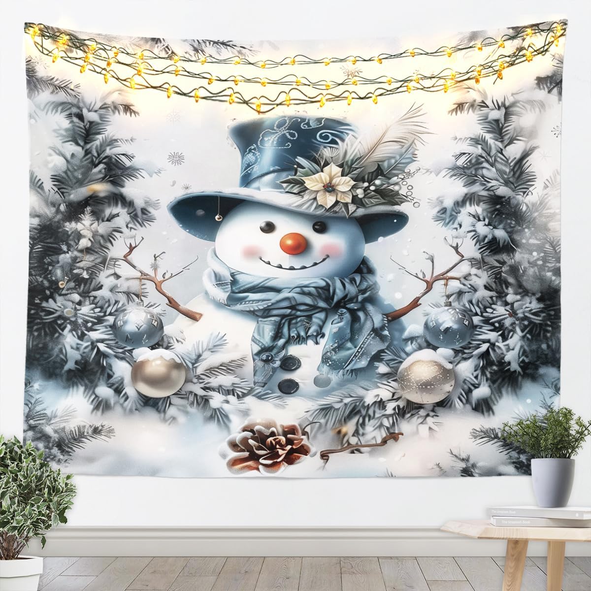 

Рождественский гобелен Дед Мороз Снежинка Новогодний фон Настенное украшение Камин Носки Подарки Подвесная ткань 230x150cm