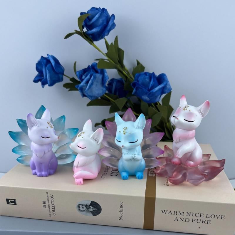 Nine Tails Foxes Silicone Molds DIY Epoxy Resin Molds Table Ornament Mould Candle Plaster Making Tool Easy to Clean