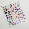 5D Love White English Letter Silver Jelly Nail Art Sticker Line Geometric Pattern Shape Romantic Delicate Manicure Decals