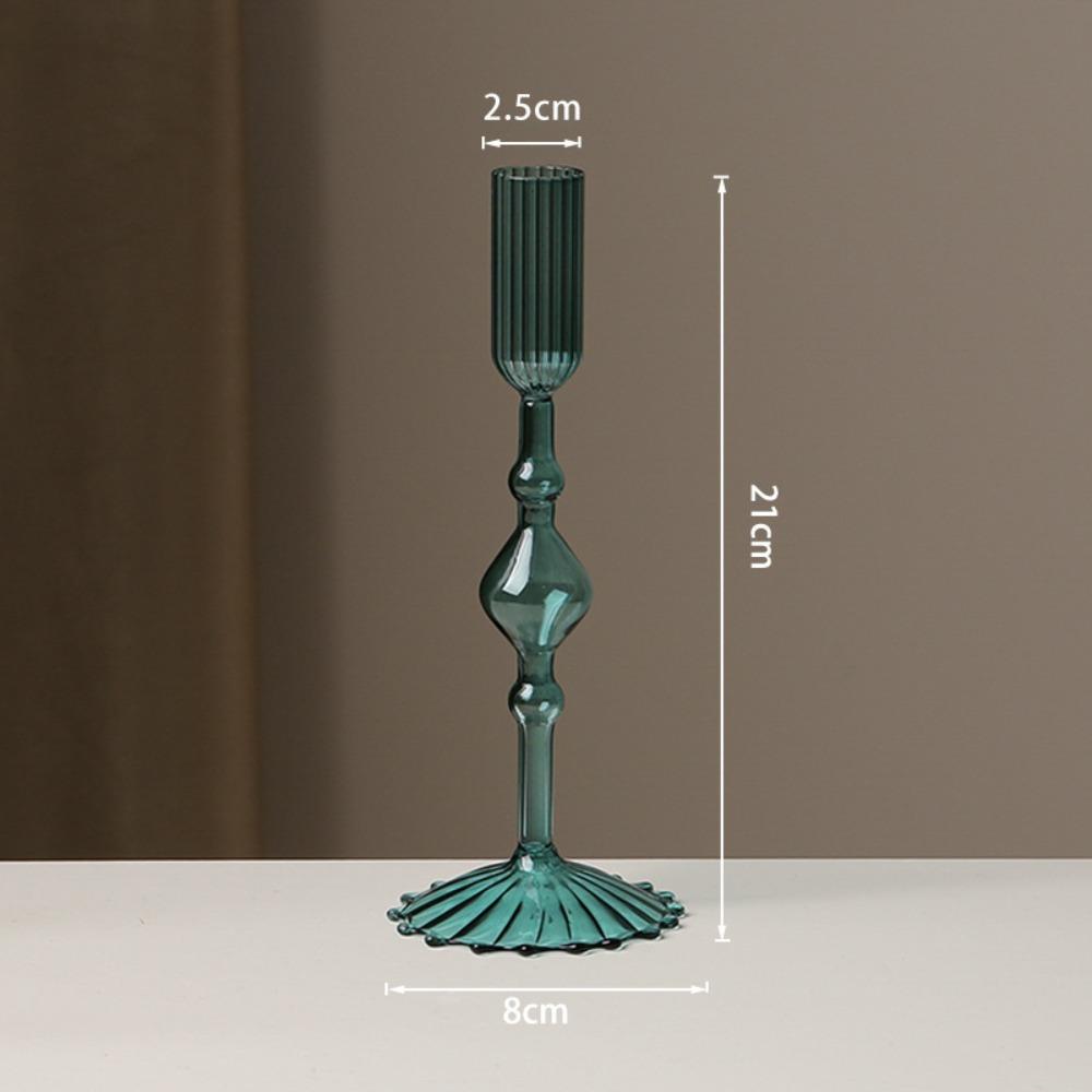 Creative Glass Candle Holder Romantic Candlelight Dinner Candlestick Living Room Dining Table Decoration Wedding Party Decor