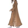 Muslim Women Islamic Embroidered Cardigan Long Coat Middle Long Robe