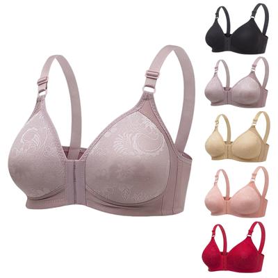 Women Active Bra Front Closure Wirefree Soft Bralette Thin Brassiere