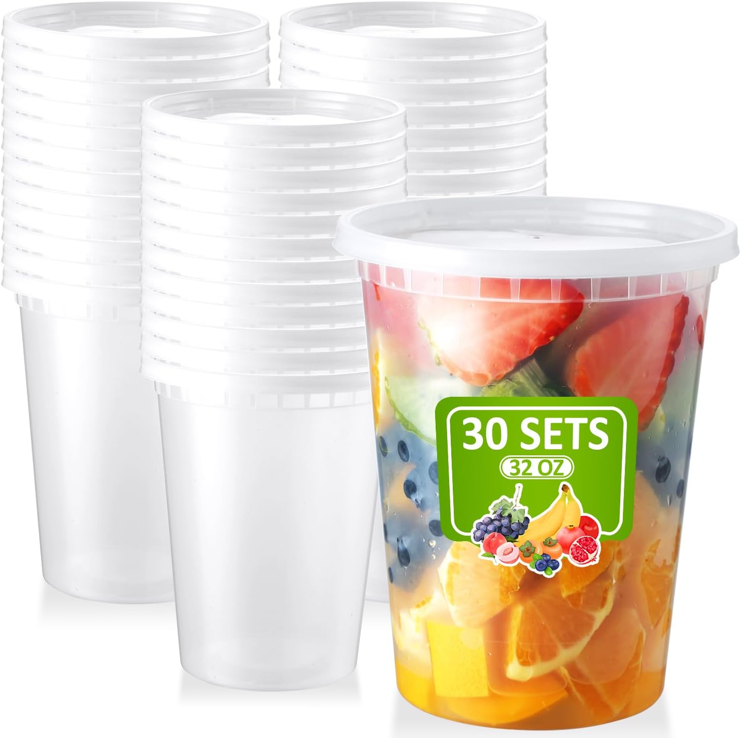 Deli Containers: 32oz 30-Pack BPA-Free Plastic