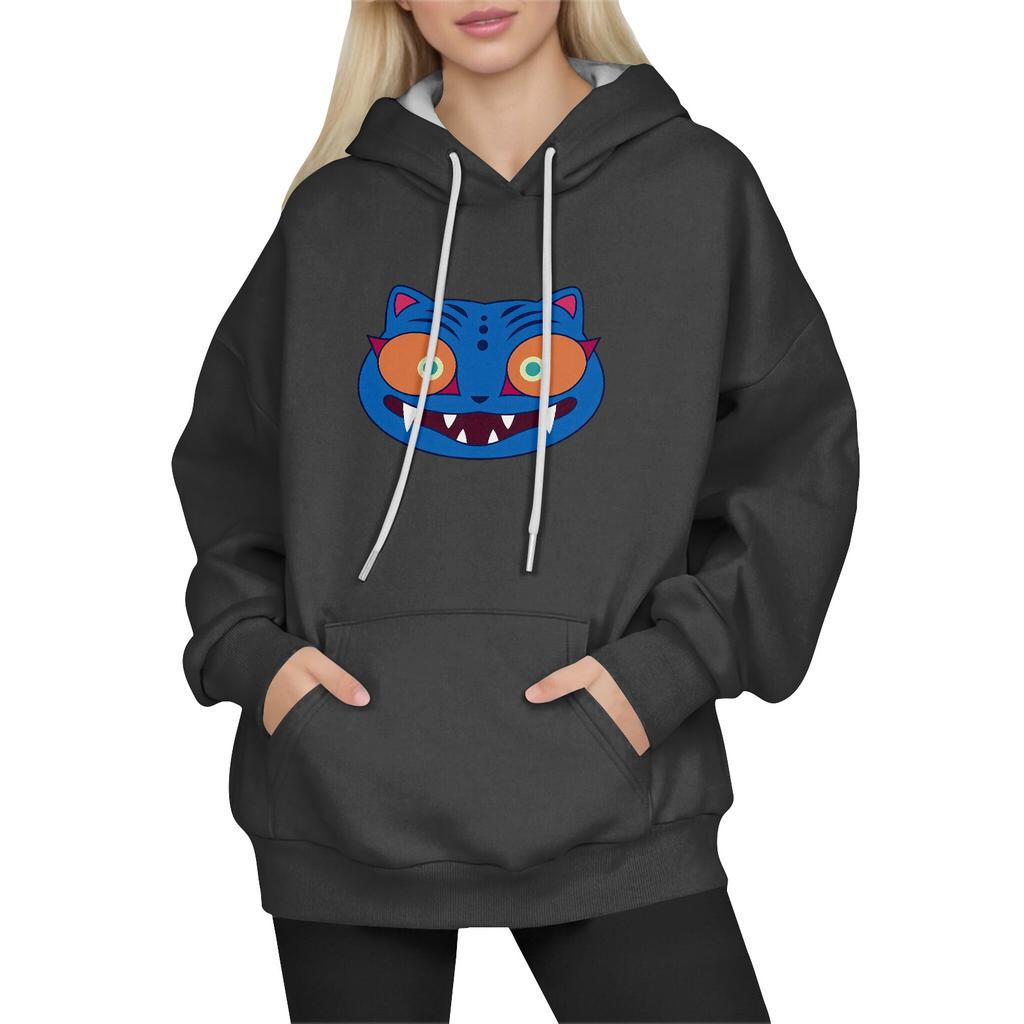 Women's Fashion Long-Sleeve Pullover Hoodie with Fun Movie-Inspired Prints