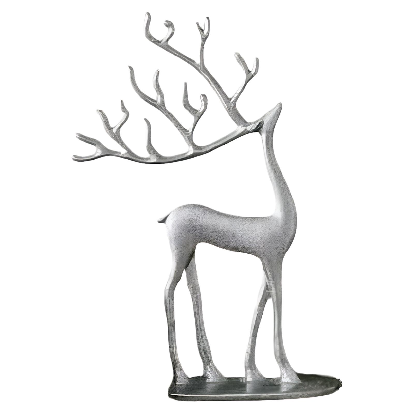 Modern Christmas Decor Reindeer Figurine Resin Xmas Figurines Reindeer Statue Elk Statue for Mantel Living Room Bedroom Office