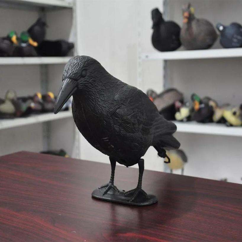 1 Pcs Simulated Crow Bird Hunting Bait Garden Bird Repelling Decoration With Wings Plastic Decoration Target Shooting