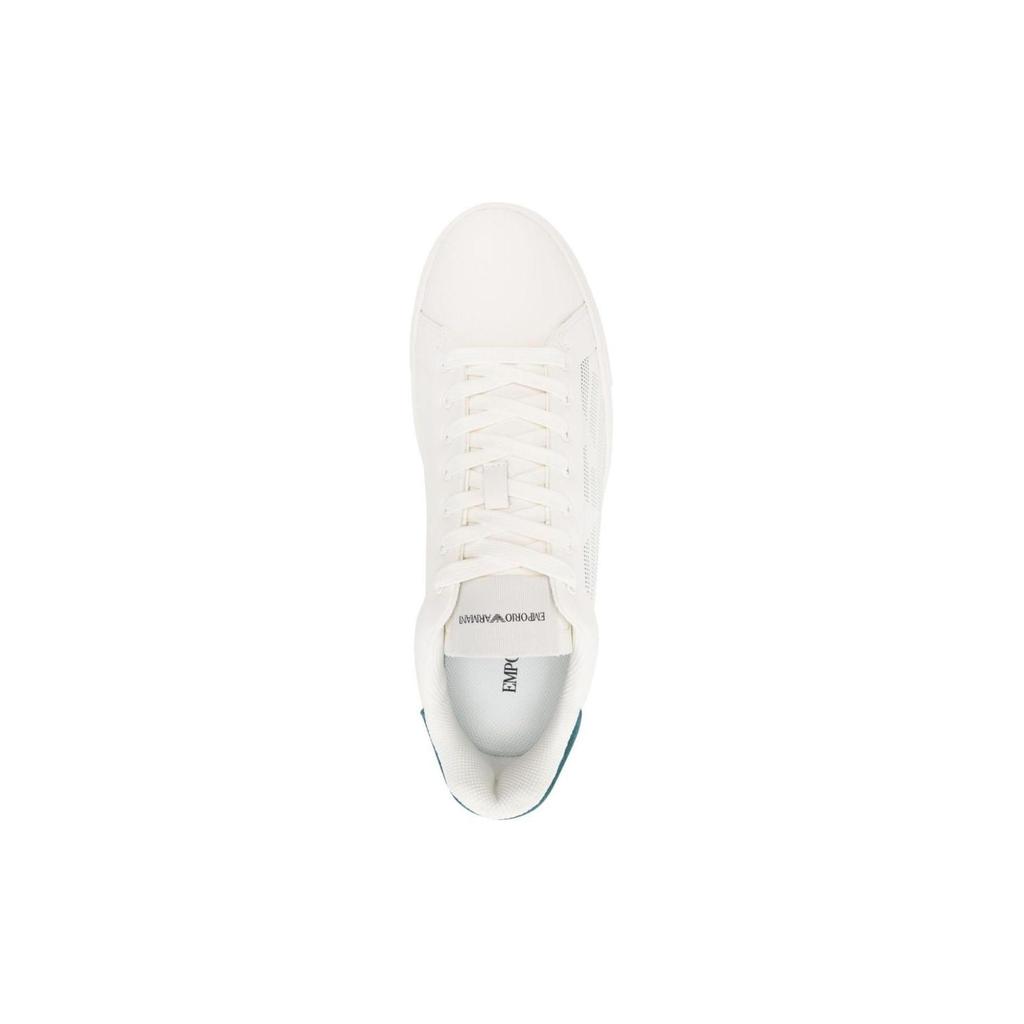 Emporio Armani Round Toe Lace-Up Low-Top Sneakers Men Sneakers White X4X598XR098T839