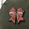 Soft Painting Enamel Pin Brooch Pin, Gingerbread Man Design Lapel Glaze Bright Color Stable Clamping Badge with Standard Safety Christmas Colors