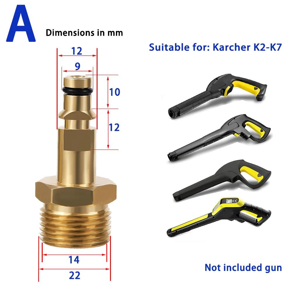 Adattatore M22 14mm Accoppiamento Rapido Connettore Tubo Pistola Idropulitrice ad Alta Pressione Raccordo di Conversione Rapida per Karcher Lavor Parkside Bosch