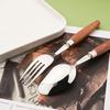 8/16/24 Stück 304 Edelstahl Imitation Holzgriff Besteckset Geschirr Westliches Tafelgeschirr Messer Gabel Teelöffel Silberware