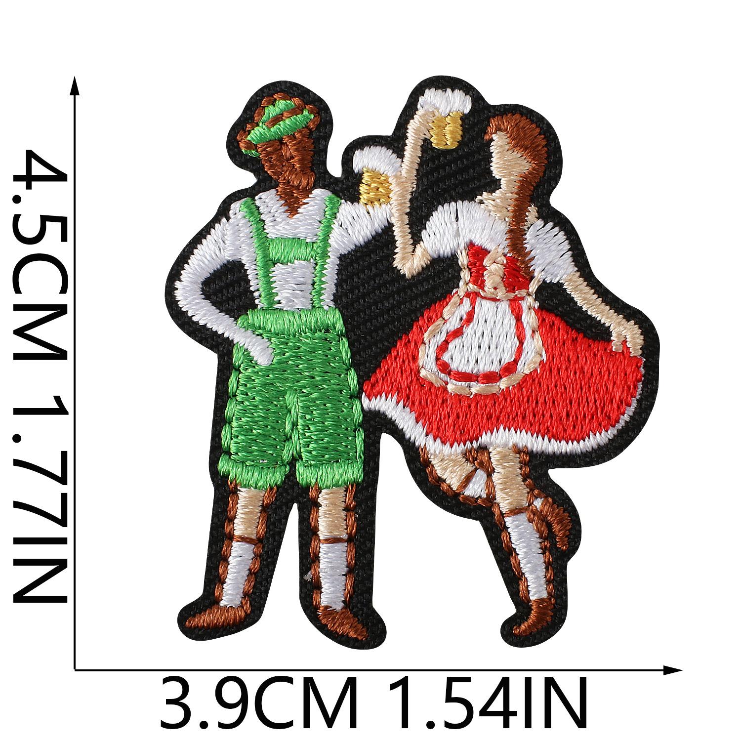 Autocolant din Pânză Brodată cu Tematică Oktoberfest pentru Călcat pe Jachetă de Blugi Bagaje Cană de Bere Model Etichetă Broderie DIY Autocolant Patch C36PJ-085-06*10Pcs