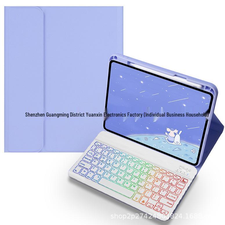 iPad Keyboard Case 10.9" for 11th Gen with 7-Color Backlight, Magnetic Attach, Pen Slot, Detachable, Fits Air & 9th Gen Tablets