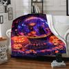 1pc Halloween Cat Blanket, Lightweight Flannel Throw Blanket for Sofa, Bed, Travel, Camping, Living Room, Office, Couch, Chair, and Bed