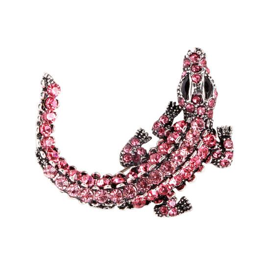 Alloy Brooch Sparkling Rhinestones Inlaid Animal Design Collar Pin Non-Fading Bright Drip Technology Clothing Pin Wedding Christmas Accessories