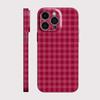 Phone Case For Poco x7 f8 f7 f6 x6 f3 f5 Pro C61 Retro Red Grid Pattern Hard Plastic Shockproof Protective Bumper Cover