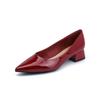 Grape mother fashion single shoes women's outer wear high sense French heels spring new high heels women's thick heel high sense
