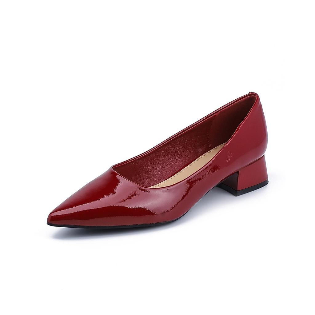 Grape mother fashion single shoes women's outer wear high sense French heels spring new high heels women's thick heel high sense