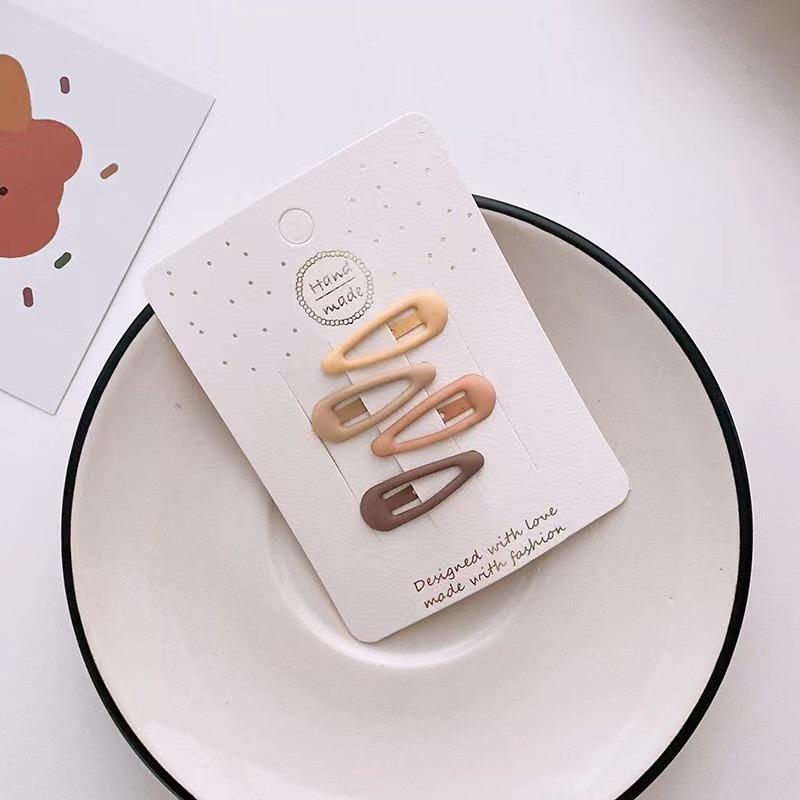 4 sztuk/worek nowy beżowy Barrettes dla dzieci dziewczyna moda piękny herbata mleczna kolor spinka do włosów dla dzieci dziewczyna prezent akcesoria do włosów