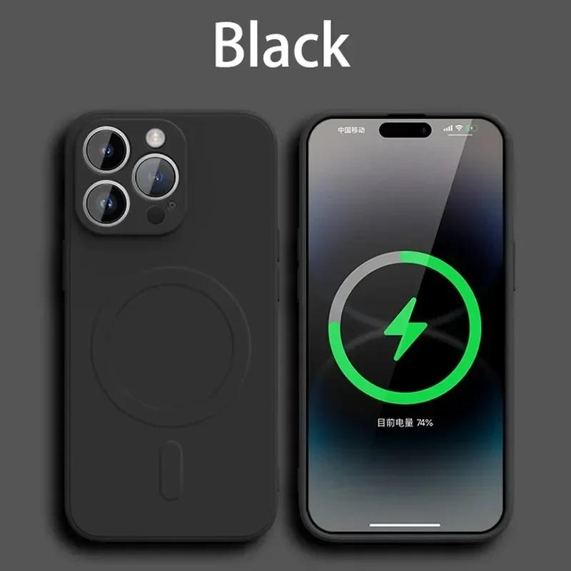 Liquid Silicone Case For iPhone 17 16 15 14 13 12 11 Pro Max 12 13 Mini For Magsafe Magnetic Wireless Charge Soft Cover funda