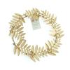 shesay Tin Leaf Wreath Christmas Door Wreath Small Ornament, Display, Gold, (12cm Diameter)
