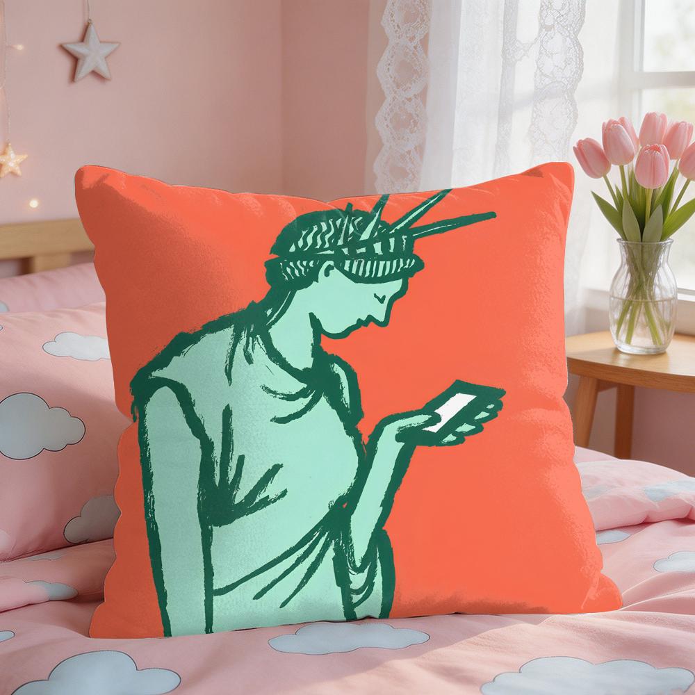 Aesthetic Art JJeanJullien Cushion Cover Square Short Plush Pillow Case Living Room Sofa Home Decor Funda X