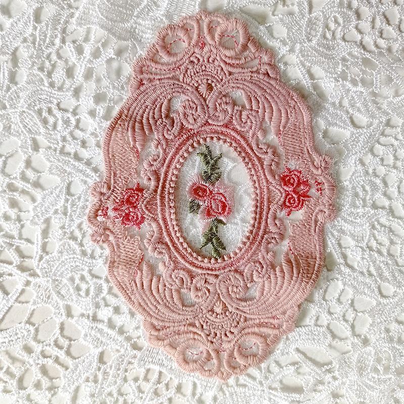 Oval Coaster European Lace Embroidered Dining Table Mat Decorative Fabric Coffee Table Mat Embroidery Retro Heat Insulation Weaving
