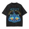 Saja Boys Kpop Demon Hunters Graphic Print T-shirt Men Women Harajuku Vintage Washed Loose Casual Oversized Cotton Short Sleeve Summer New Tee