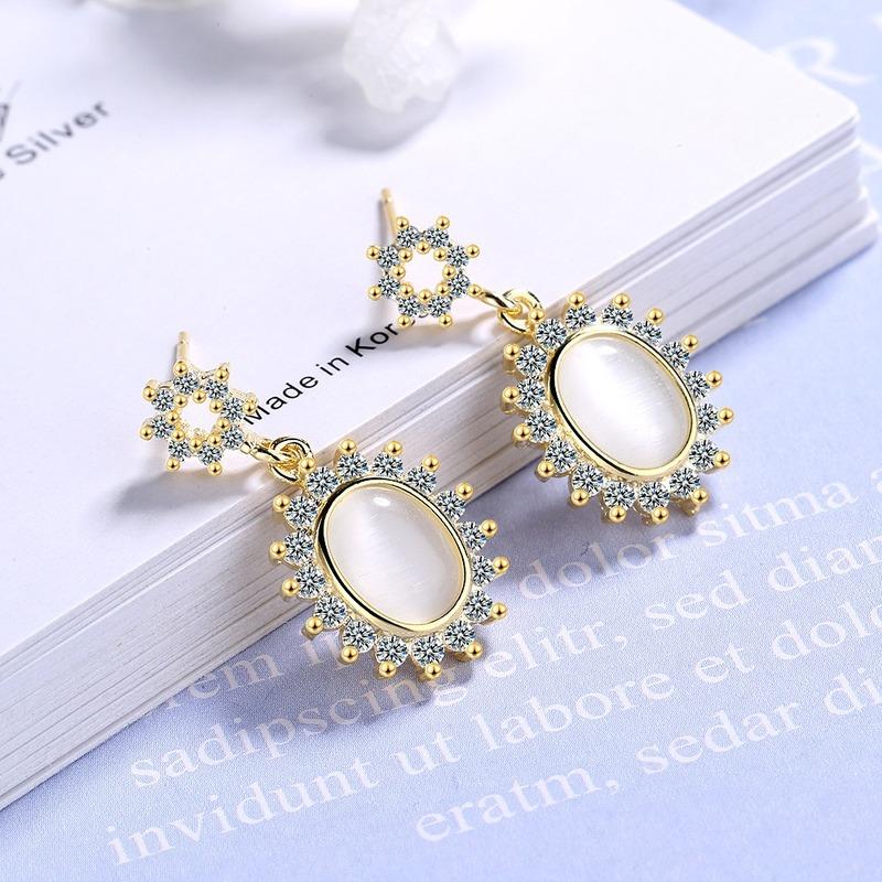 

Женские серьги из медного сплава с цирконом Lindon - Серьги-подвески в подарок на свадебную вечеринку золотой