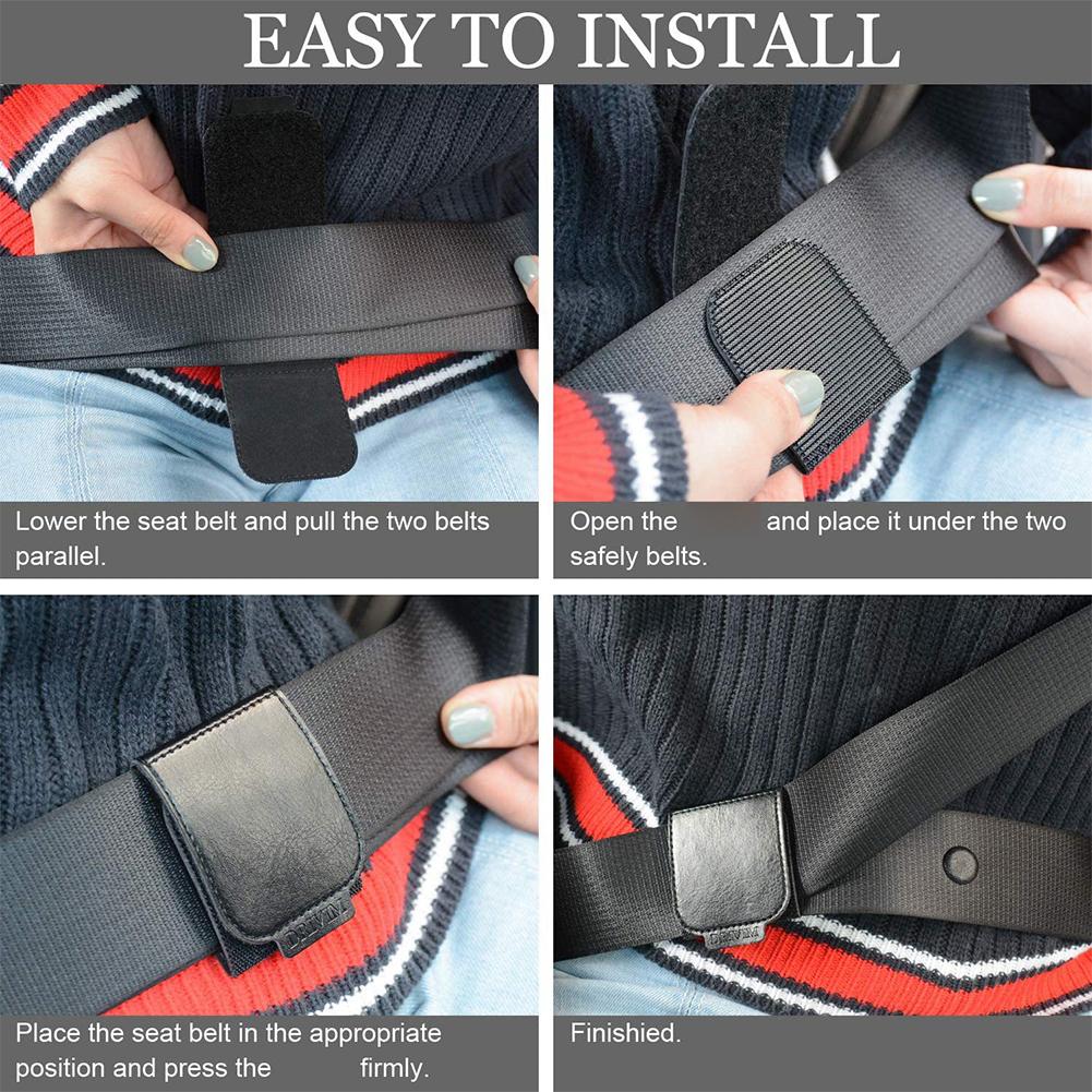 2/4pcs Car Seat Belt Adjuster PU Leather Black Seat Belt Protection Limiter Child Comfortable Clip Anti-stretching Fixed H5E3