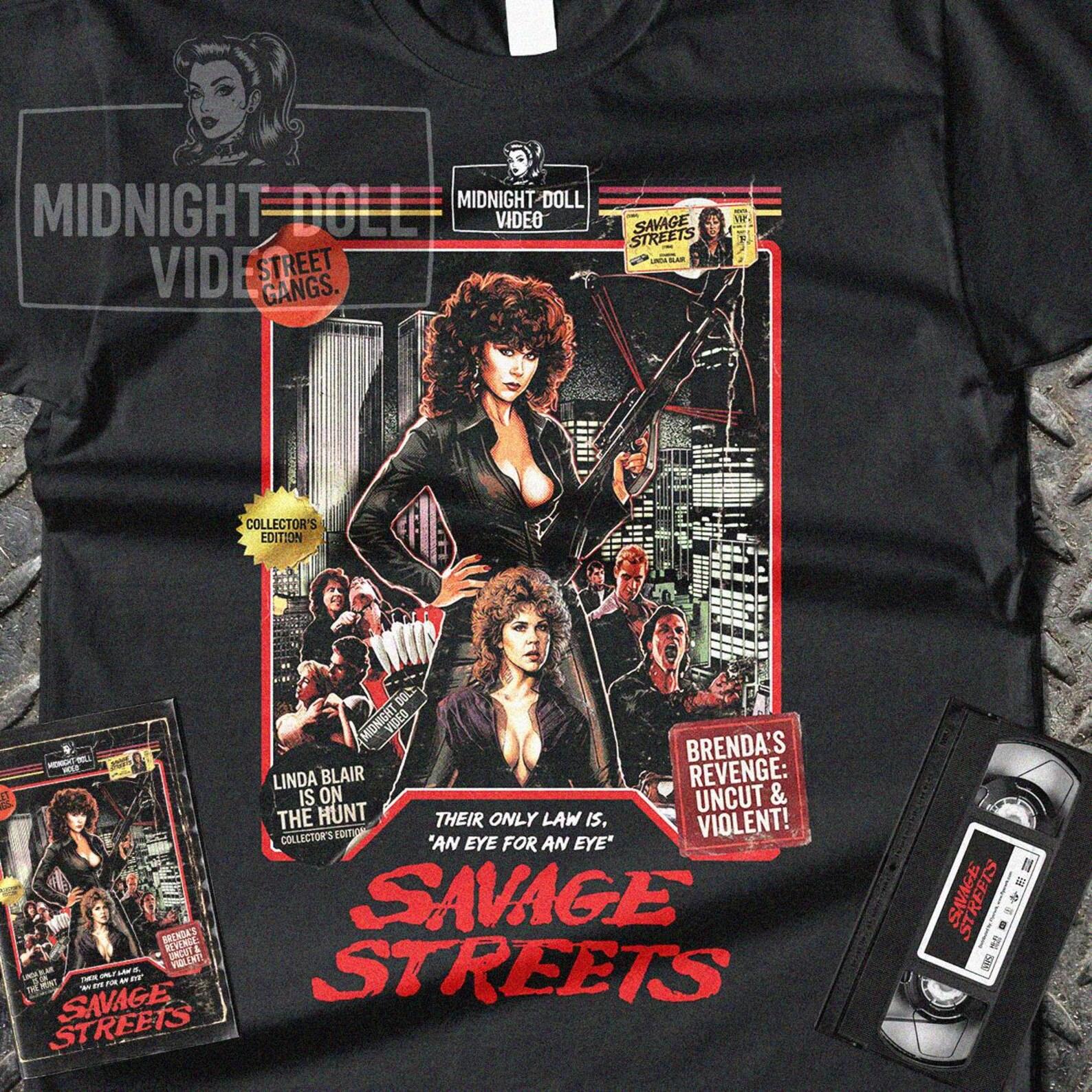 Savage Streets (1984) Shirt - Linda Blair VHS Tribute Art - 80s Cult Movie Tee XL