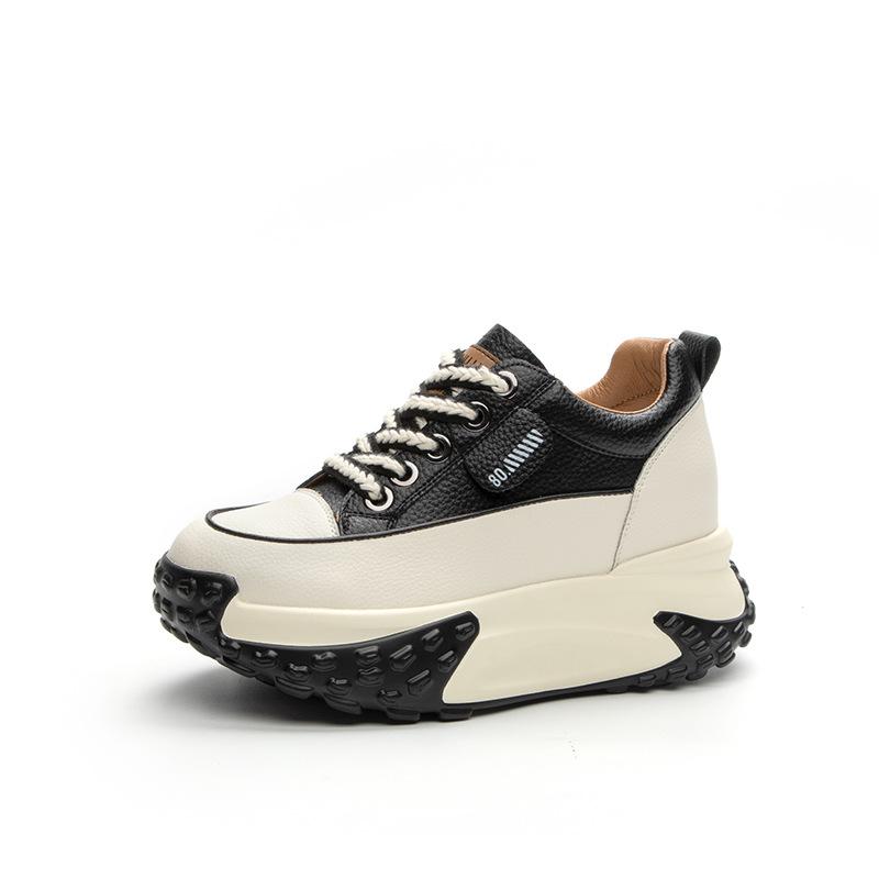 Fashion 7CM Cow Suede Genuine Leather Women Vulcanized Shoes Platform Wedge Skate Boarding High Brand Heels Casual Summer Shoes
