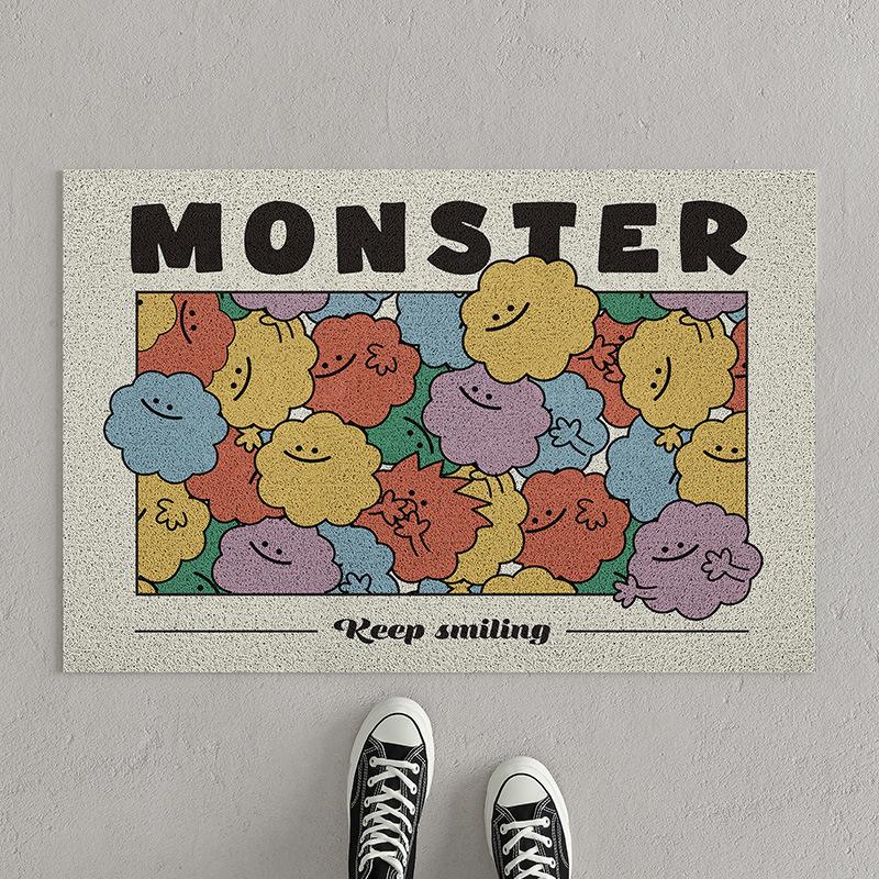 Entry Door Floor Mat Cartoon Can Be Cut Silk Circle Floor Mat Household Entrance Door Can Scrape Mud And Soil Wear-Resistant Non-Slip Pad