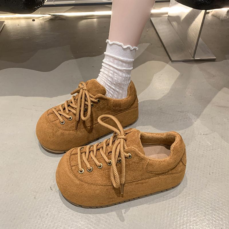 Fashion Flats Women Loafers Shoes Lace Up Suede Designer Sport Shoes 2025 Fashion Casual Woman Sneakers Autumn New Zapatillas De Mujer